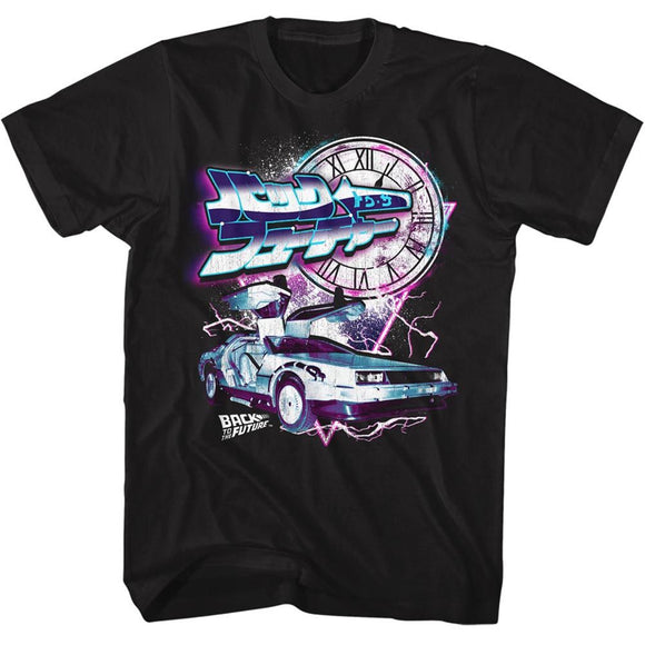 Back To The Future-Bttf-Black Adult S/S T-Shirt - Black