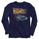 Back To The Future-Future-Navy Adult L/S T-Shirt - Navy