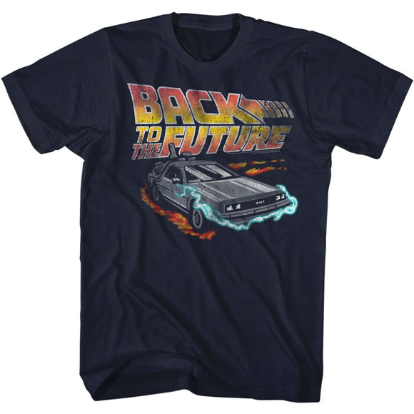 Back To The Future-Future-Navy Adult S/S T-Shirt - Navy