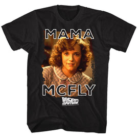 Back To The Future-Mama Mcfly-Black Adult S/S T-Shirt - Black