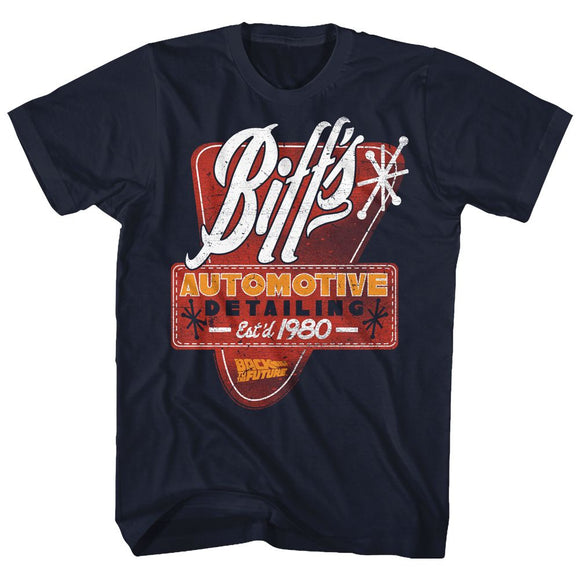 Back To The Future-Biffs Detail-Navy Adult S/S T-Shirt - Navy