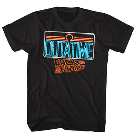 Back To The Future-Neon-Black Adult S/S T-Shirt - Black
