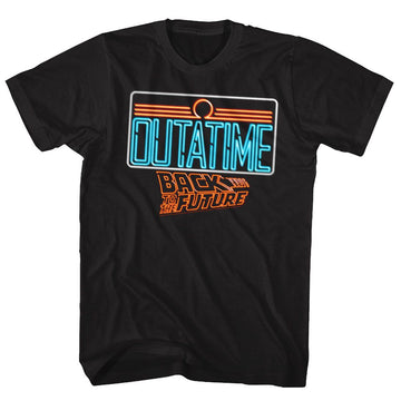 Back To The Future-Neon-Black Adult S/S T-Shirt - Black