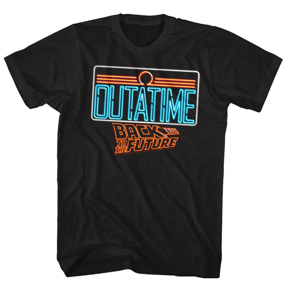 Back To The Future-Neon-Black Adult S/S T-Shirt - Black
