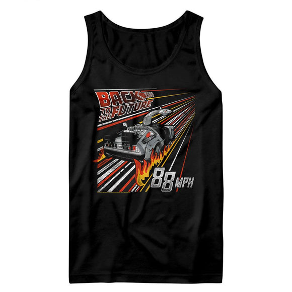 Back To The Future-Bttf Streak To The Future-Black Adult Tank-S - Black