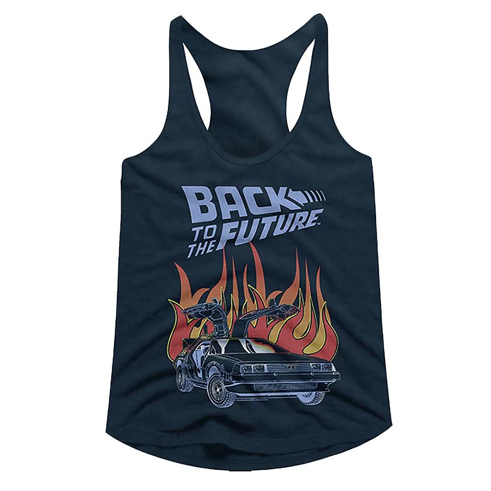 Official Back to the Future Flames Midnight Racerback Tank Top | Licen ...
