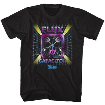 Back To The Future-Flux Capacitor-Black Adult S/S T-Shirt - Black