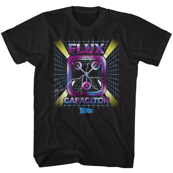 Back To The Future-Flux Capacitor-Black Adult S/S T-Shirt - Black
