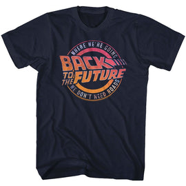 Back To The Future-Logo&Quote-Navy Adult S/S T-Shirt - Navy