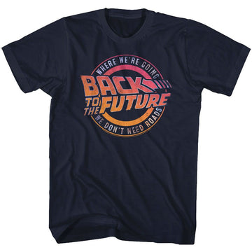 Back To The Future-Logo&Quote-Navy Adult S/S T-Shirt - Navy