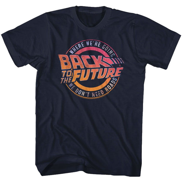 Back To The Future-Logo&Quote-Navy Adult S/S T-Shirt - Navy