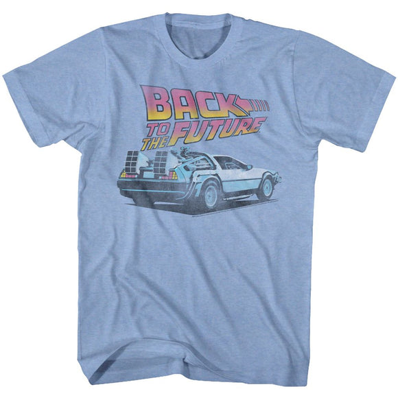 Back To The Future-Future-Light Blue Heather Adult S/S T-Shirt - Light Blue Heather