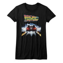 Back To The Future-Tail Lights-Black Ladies S/S T-Shirt - Black