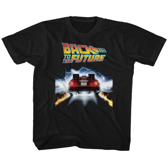 Back To The Future-Tail Lights-Black Toddler S/S T-Shirt-4T - Black