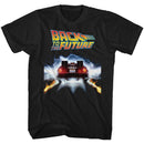 Back To The Future-Tail Lights-Black Adult S/S T-Shirt - Black