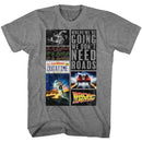 Back To The Future-Future Hits-Graphite Heather Adult S/S T-Shirt - Graphite Heather