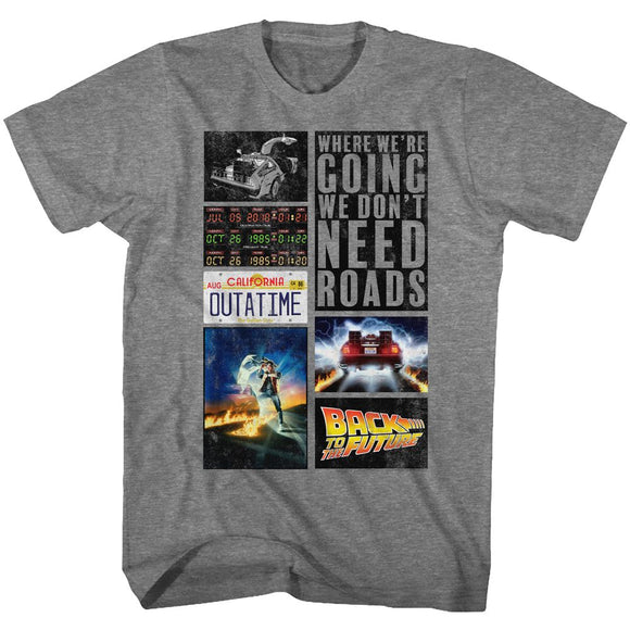 Back To The Future-Future Hits-Graphite Heather Adult S/S T-Shirt - Graphite Heather