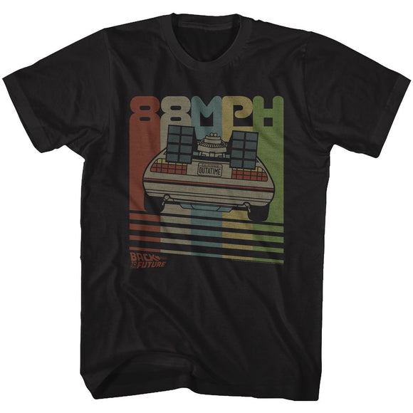 Back To The Future-Retro-Black Adult S/S T-Shirt - Black