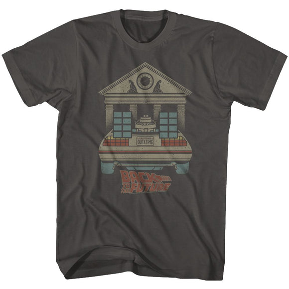 Back To The Future-Faded-Smoke Adult S/S T-Shirt - Smoke