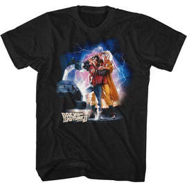 Back To The Future-Mcflydoccarlightning-Black Adult S/S T-Shirt - Black