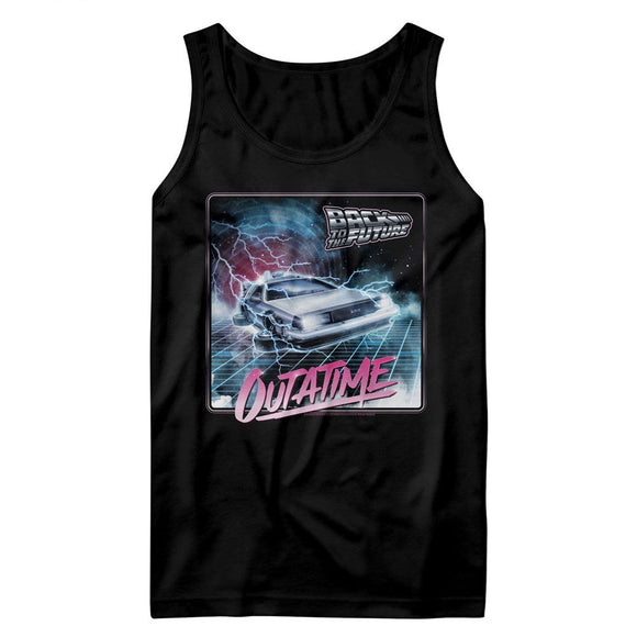 Back To The Future-Bttf Outatime-Black Adult Tank-S - Black