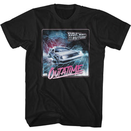 Back To The Future-Outatime-Black Adult S/S T-Shirt - Black