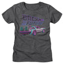 Back To The Future-High Lights-Dark Gray Heather Ladies S/S T-Shirt - Dark Gray Heather