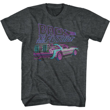 Back To The Future-High Lights-Black Heather Adult S/S T-Shirt - Black Heather