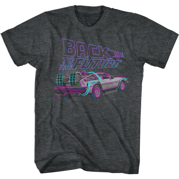 Back To The Future-High Lights-Black Heather Adult S/S T-Shirt - Black Heather