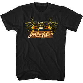 Back To The Future-Yellowcar-Black Adult S/S T-Shirt - Black