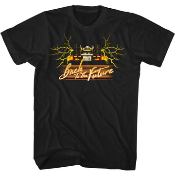 Back To The Future-Yellowcar-Black Adult S/S T-Shirt - Black