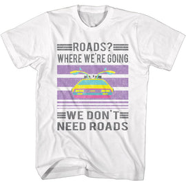Back To The Future-Retro-White Adult S/S T-Shirt - White