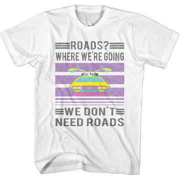 Back To The Future-Retro-White Adult S/S T-Shirt - White