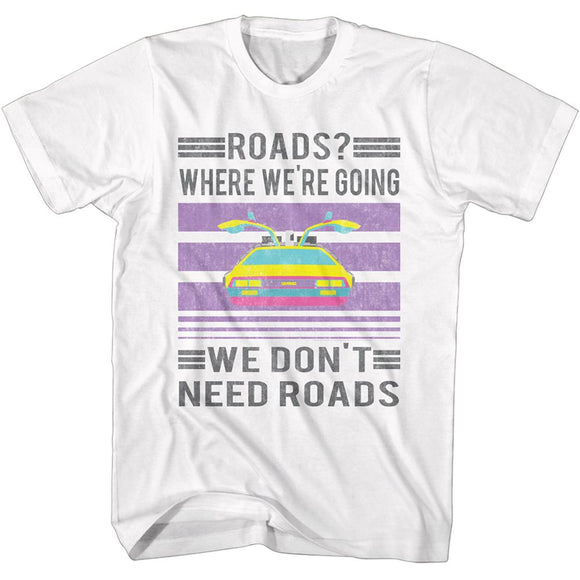 Back To The Future-Retro-White Adult S/S T-Shirt - White