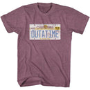 Back To The Future-Tag-Vintage Maroon Heather Adult S/S T-Shirt - Vintage Maroon Heather