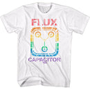 Back To The Future-Back To The Future Rainbow Flux-White Adult S/S T-Shirt - White