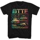Back To The Future-Back To The Future Powered By Flux Capacitor-Black Adult S/S T-Shirt - Black