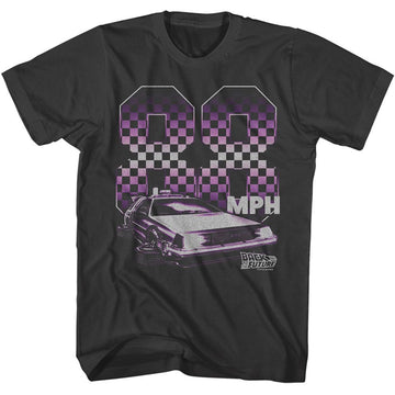 Back To The Future-Back To The Future 88 Checkers-Smoke Adult S/S T-Shirt - Smoke