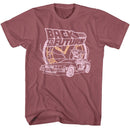 Back To The Future-Bttf Clock And Lightning-Rouge Adult S/S T-Shirt - Rouge