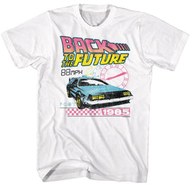Back To The Future-Back To The Future Btf Clocks-White Adult S/S T-Shirt - White