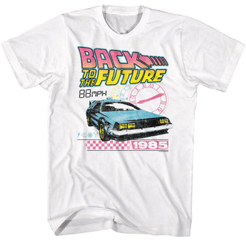 Back To The Future-Back To The Future Btf Clocks-White Adult S/S T-Shirt - White