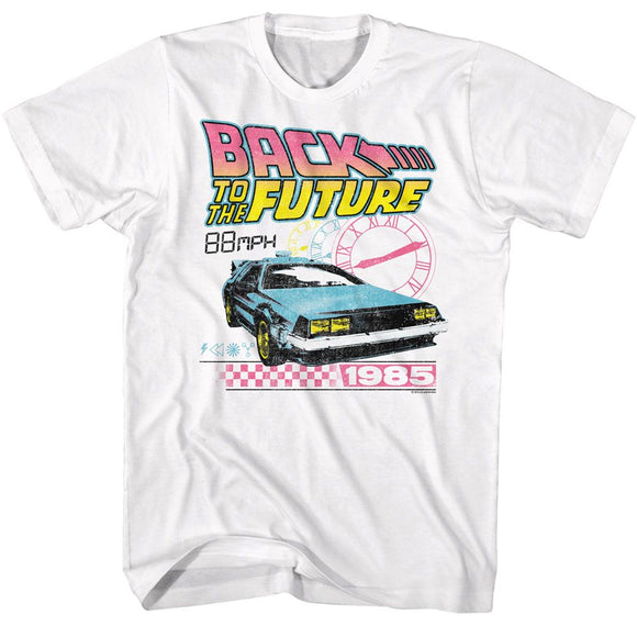 Back To The Future-Back To The Future Btf Clocks-White Adult S/S T-Shirt - White