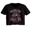 Back To The Future-Back To The Future Star Triangle-Black Ladies S/S Festival Cali Crop-S - Black