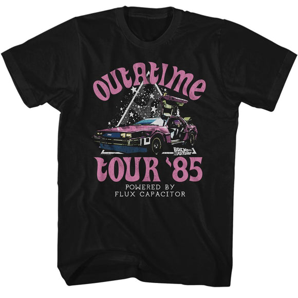 Back To The Future-Bttf Star Triangle-Black Adult S/S T-Shirt - Black