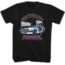 Back To The Future-Bttf Clock Tower Split Color-Black Adult S/S T-Shirt - Black