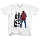 Back To The Future-Bttf Back To Back-White Youth S/S T-Shirt (7-8) - White