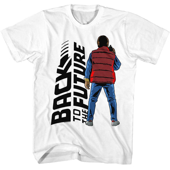 Back To The Future-Bttf Back To Back-White Adult S/S T-Shirt - White