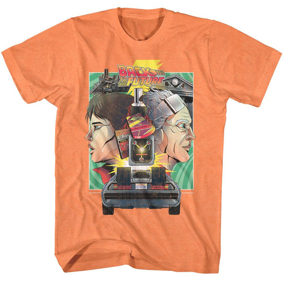 Back To The Future-Bttf Poster-Cantaloupe Adult S/S T-Shirt - Cantaloupe