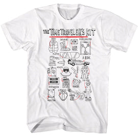 Back To The Future-Bttf Time Travelers Kit-White Adult S/S T-Shirt - White