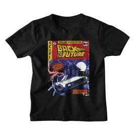 Back To The Future-Bttf Comic Cover-Black Toddler S/S T-Shirt-3T - Black